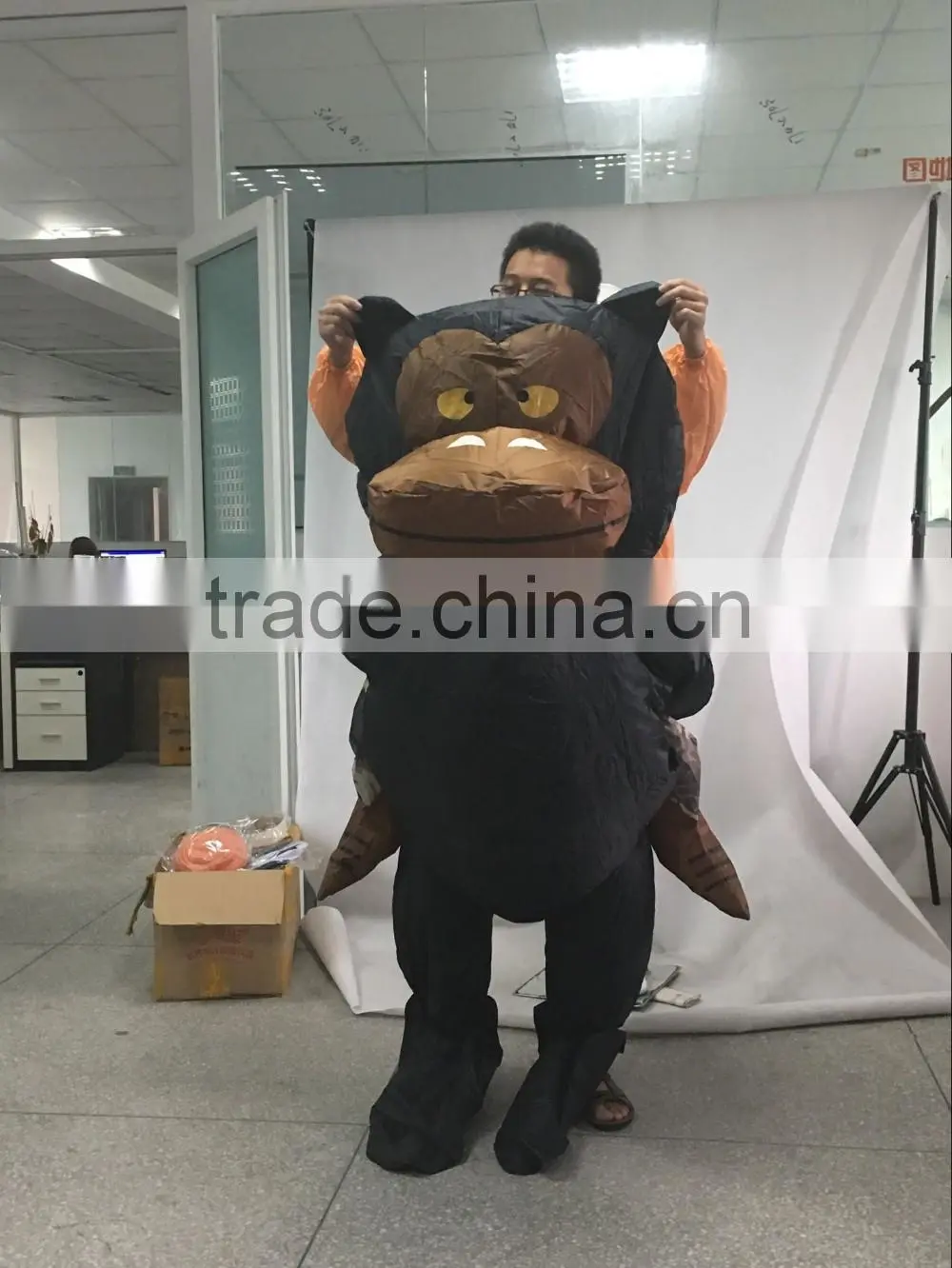 Adult Inflatable Riding Gorilla Illusion Funny Costume Halloween Fancy Dress