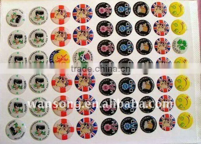 best selling factory manufacture epoxy dome sticker & professional custom epoxy sticker