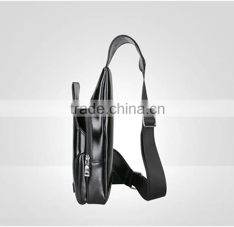 Wholesale Fashion Design PU Leather Man Chest Bag Waist Bag Messenger Bag