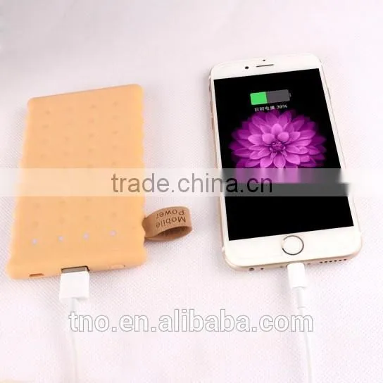 Portable cookies power bank 4000mAh travel charger for iPhone