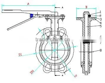 wafer type butterfly valve with rubber seat