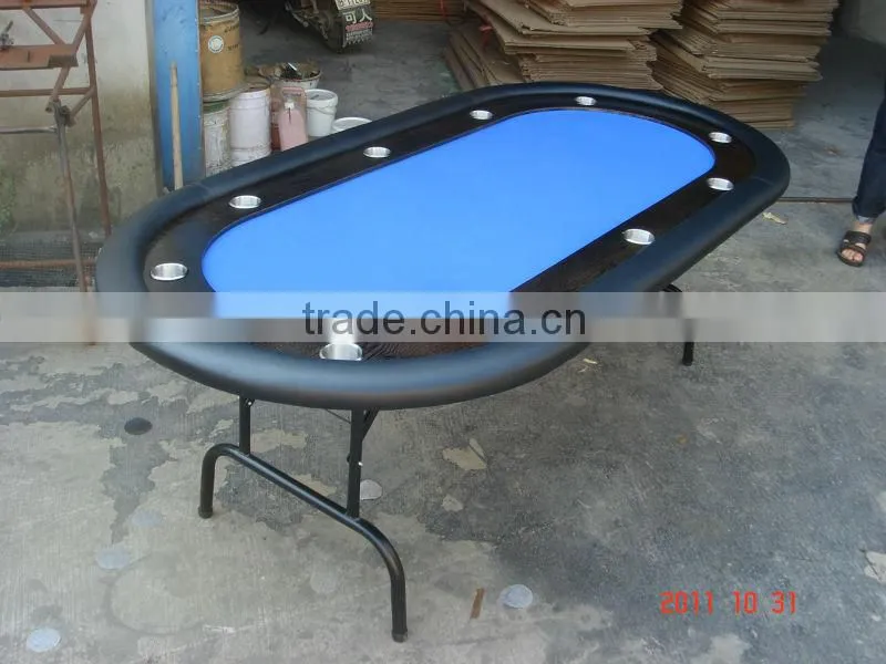 Premium 84" Oval Suited Speed Cloth Poker Table with Jumbo Stainless Steel Cups