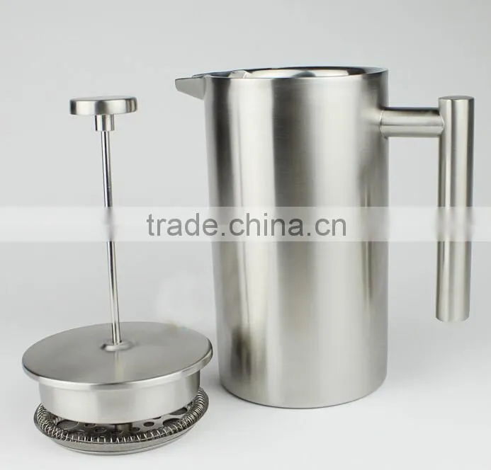800ml Double wall stainless steel french press milk frother/picther