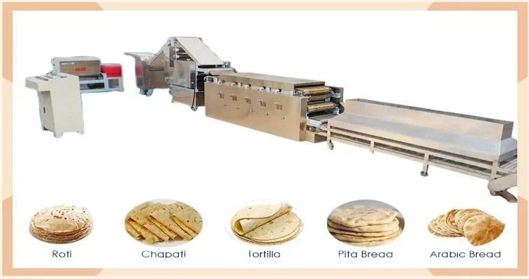 Factory Automatic Pancake Production Line Roti Pita Bread Baking Making Machine Process Plant Arab Bread Processing Line