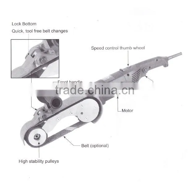 Professional handheld tube belt sander/polisher