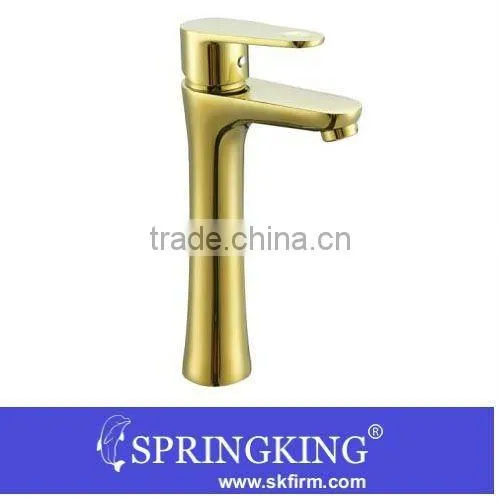 fashion Gold plated Bathroom tap Good Antique Mixer Basin/kitchen mixer