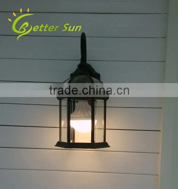 Aluminum Lantern Outdoor Solar Wall Light 110V/Exterior Lighting Fixture