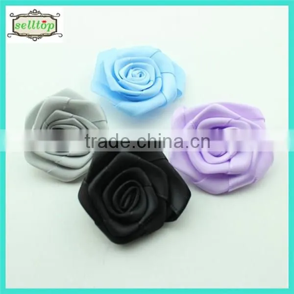 Cheaper hot sale mini 4cm decorative ribbon flower