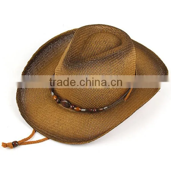 2015 Unisex Top quality mexican sombreros bulk straw cowboy hats mens Straw Beach Hat for sale