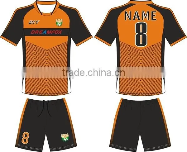 2015 new style Custom sublimation high quality black green soccer jersey wholesale