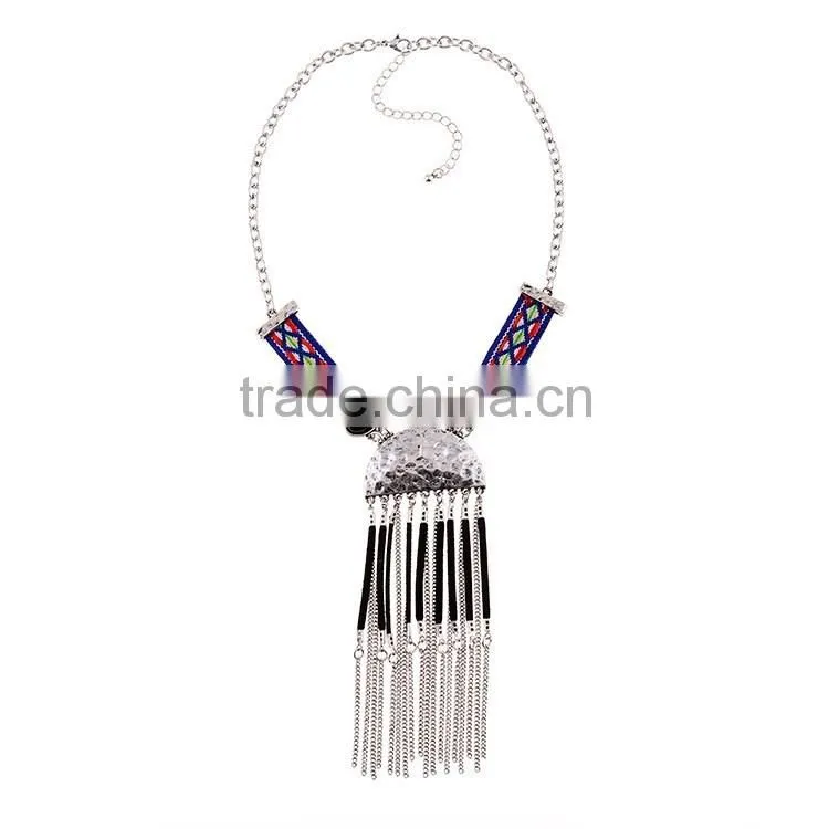 Fashion Ethnic Costume Jewelry Chains Tassels Pendant Necklace