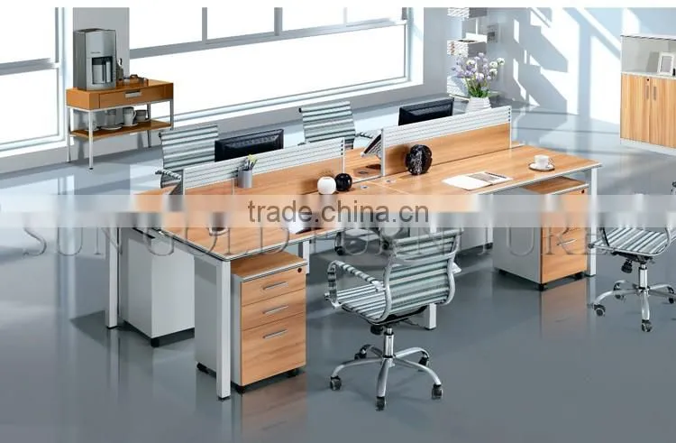 Simple but Most Fashionable Office Workstation for Four Office Staff(SZ-WSL329)
