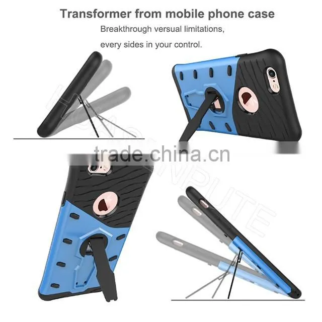 Hybrid Shockproof Hard TPU + PC Case Cover For iPhone6/6S, Stand Case Cover For iPhone6/6S
