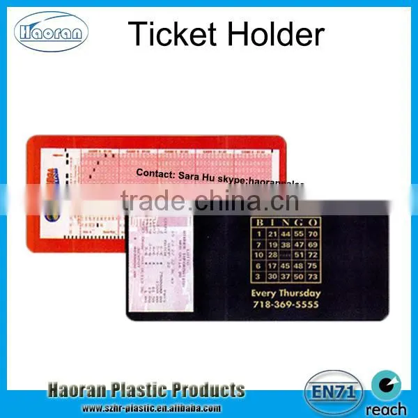 Factory cost plastic lottery ticket holder For Lottery bid