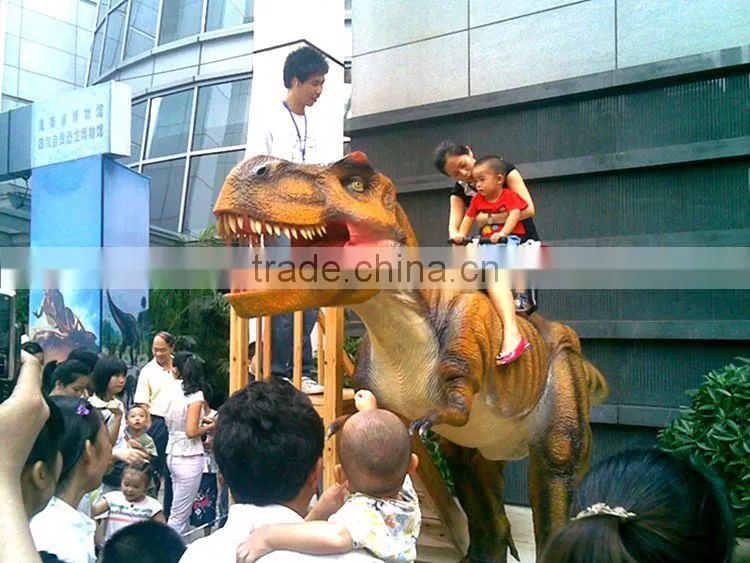 Electric animatronic emulation realistic robotic ride dinosaur for children