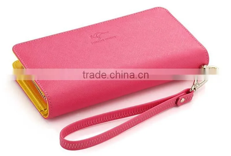 2015 new design promotion pretty pu leather rfid wallet zipper