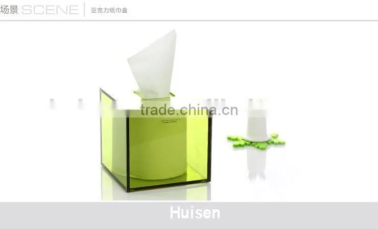 Clear acrylic restroom tissue roll box