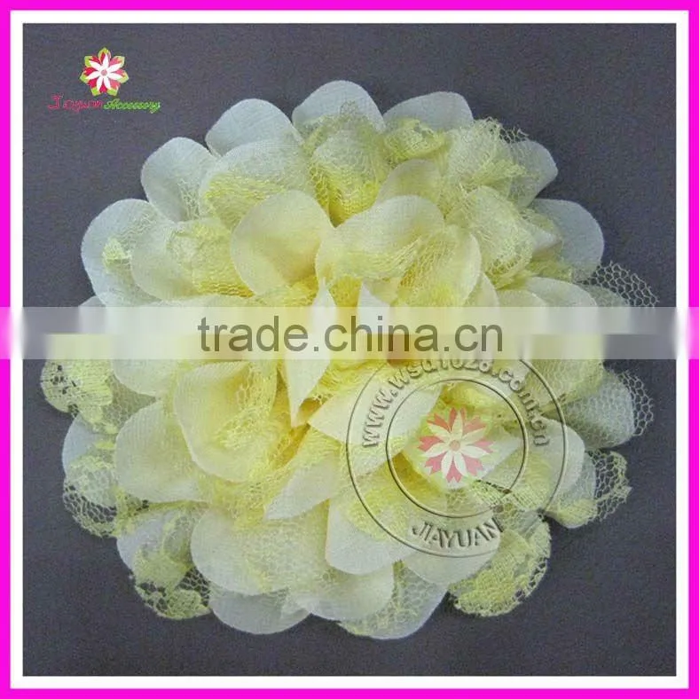 Vintage fabric flower, fancy flower Korea, crinkle fabric flower