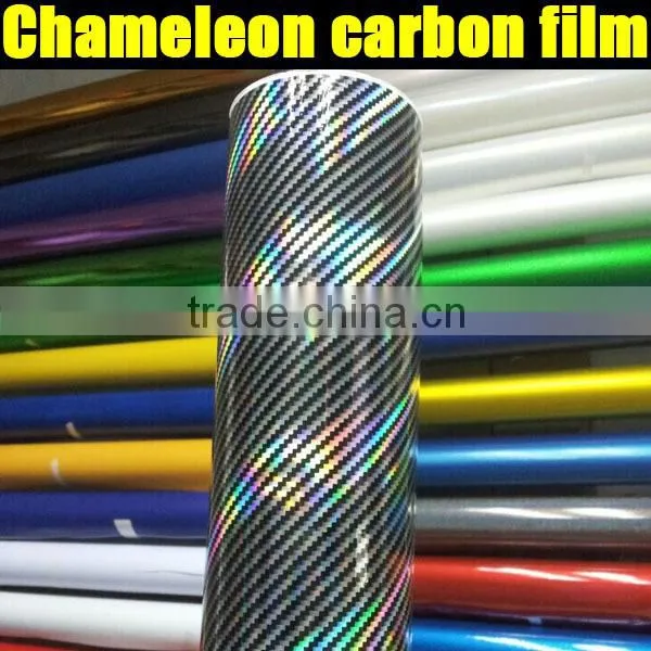 Hot Selling carbon fiber chameleon film with air drain