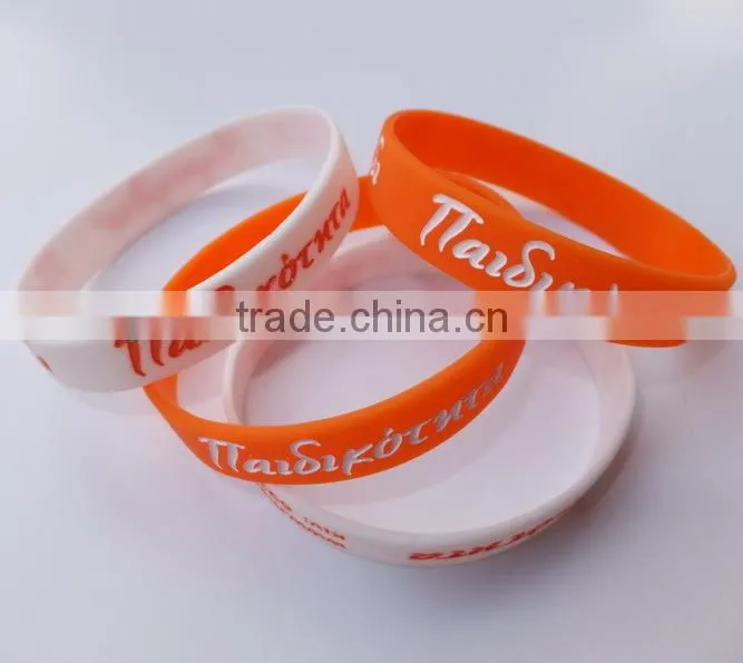 Silicone bracelet with country logo printed