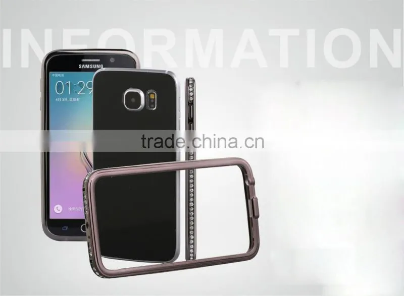 SHENGO High Quality Metal Crystal Phone Bumper Case for Samsung Galaxy S6