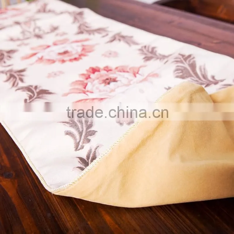 PLUS Classic Embroidery Tassel Dining Table Runners with Sequined Lace
