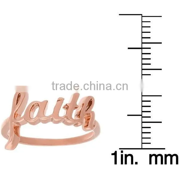 High Polish Sterling Silver Essential Silver Faith Script Letter Ring