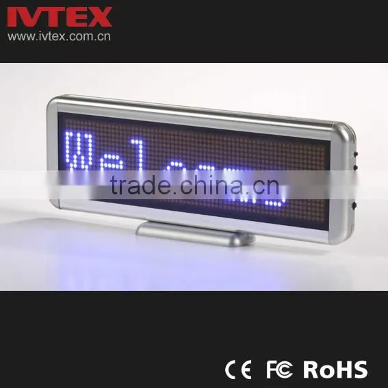 Digital Red Rechargeable Battery Backup Mini LED Display / LED name badge / mini name badge