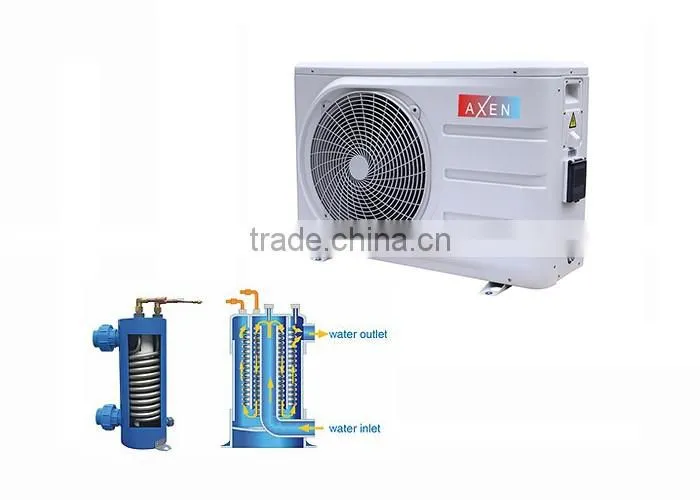 Air source heat pump pool heating and cooling