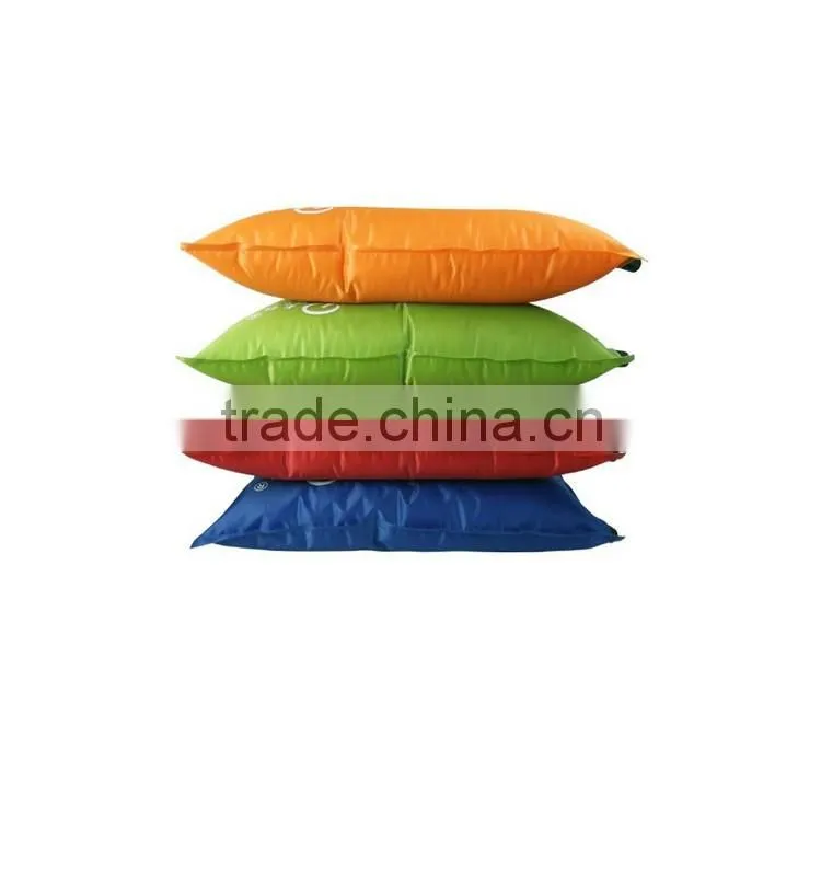 Wholesale promotion camping pvc travel flocked inflatable pillow