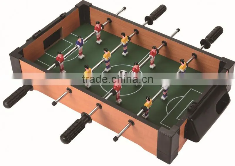 Mini instructing soccer table with plastic corner