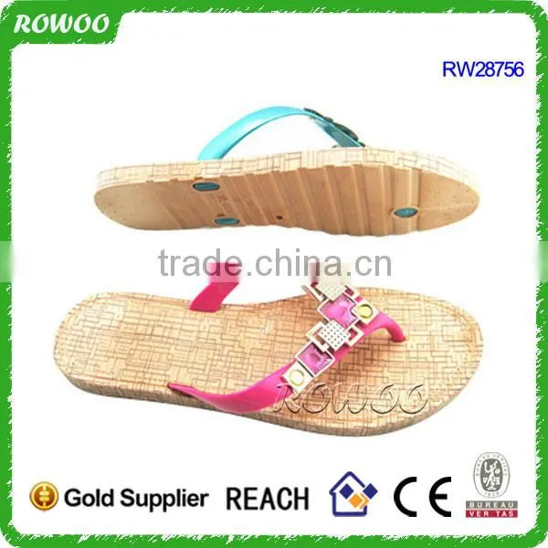 Good quality flat PVC lady chappal slipper