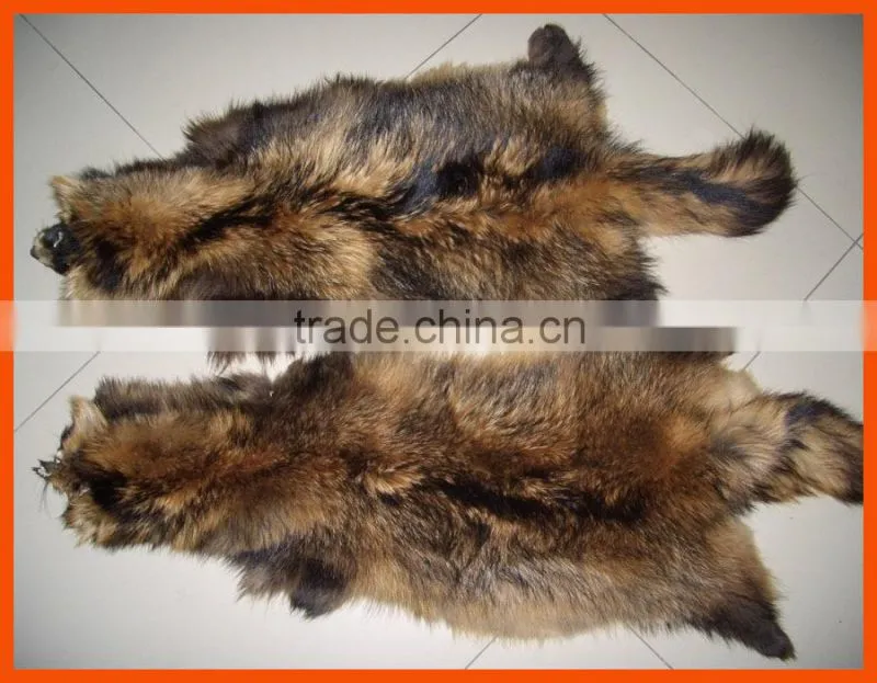 tanned raccoon fur skin