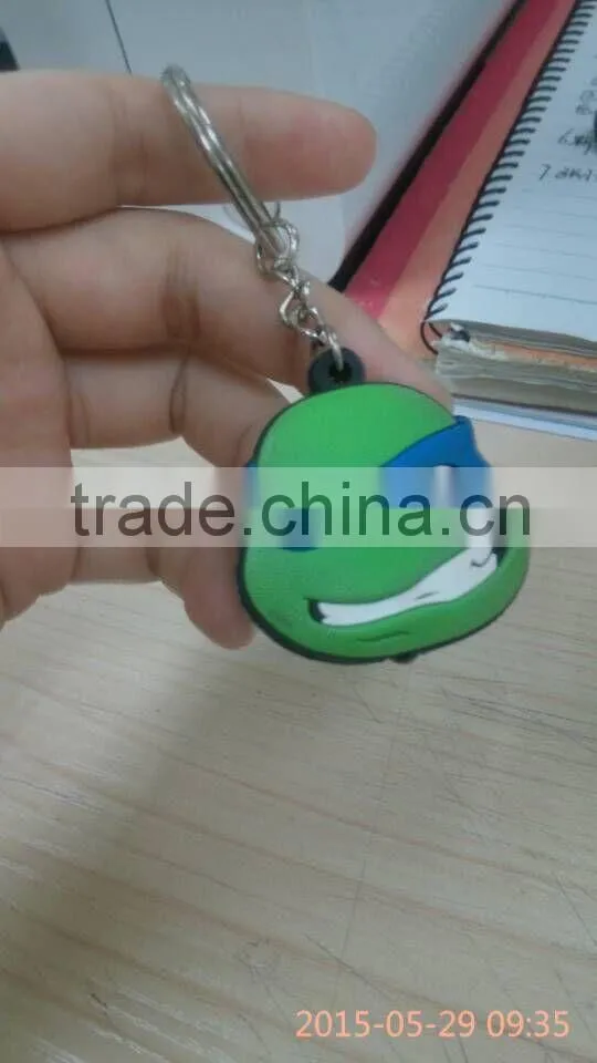 colorful 3D plastic soft pvc carton key chain
