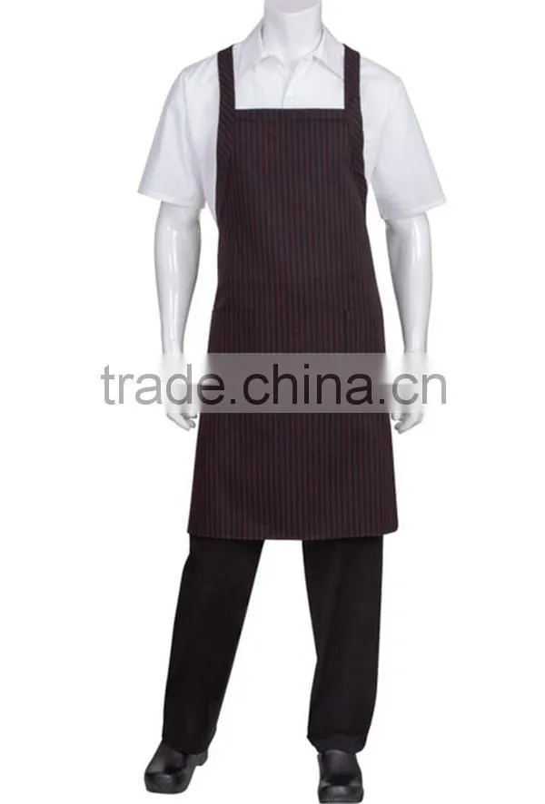 Adjustable Cross-Back Long Bib Apron with Pockets