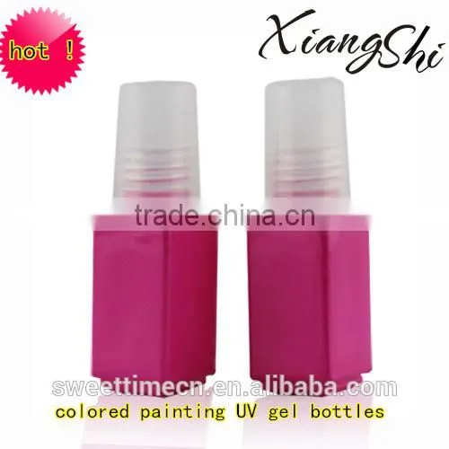 square small nail polish bottle with brush and cap