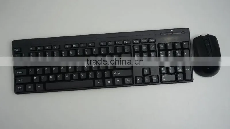 2016 black color wireless keyboard and mouse combo factory price