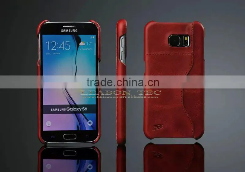 new Real Leather Wallet Stand Case For Galaxy S6