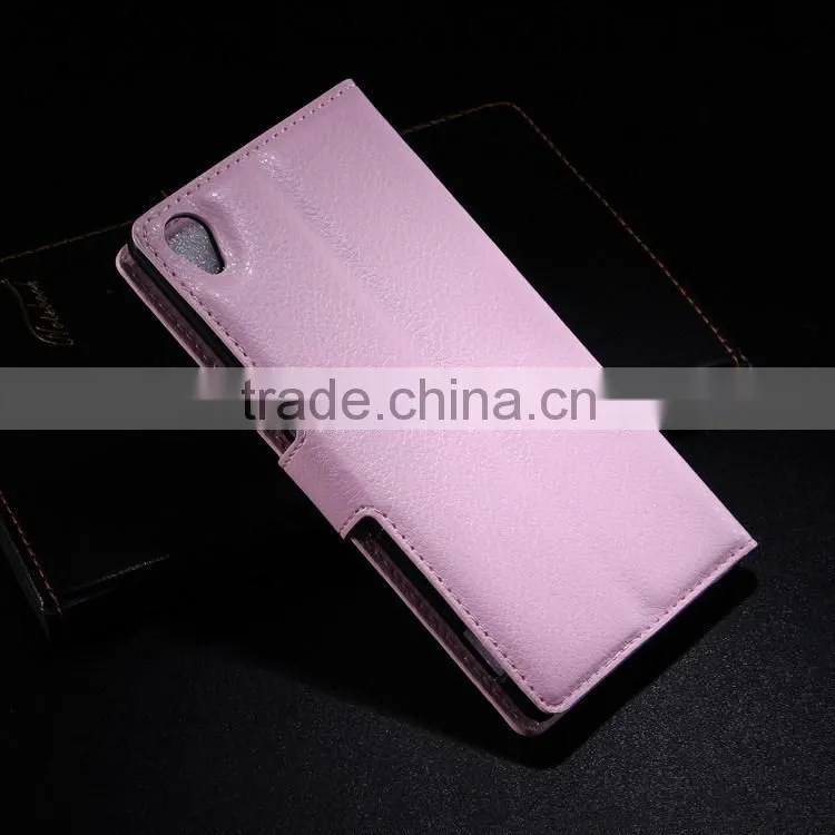 Hot Selling Funky Mobile Phone Leather Flip Wallet Case For Sony Xperia Z3 Ultra