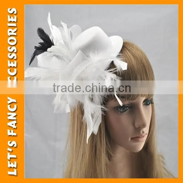 PGHD0660 Mini feather hat hair clips hair accessory