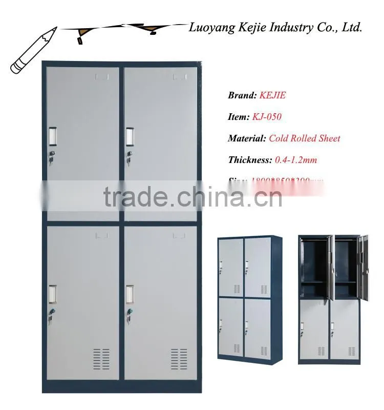Top Quality Steal Office Furniture Metal 4 Door Locker