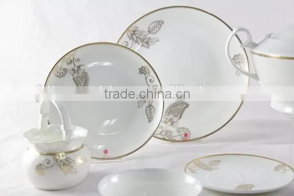 embossed gold dinner set, fine bone china dinner ware porcelain plate