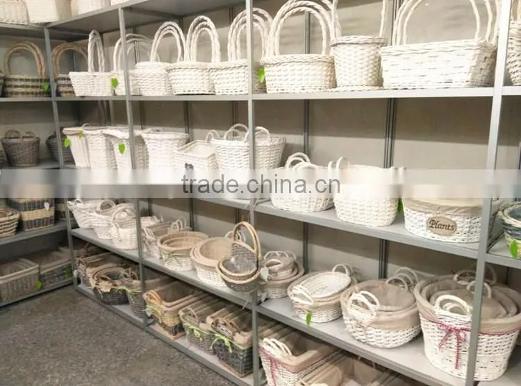 wicker plastic lined garden hanging plant basket