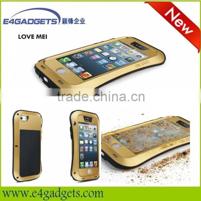 Love Mei brand Tri protect small waist style AL metal mobile phone case for apple iphone 5S, for iphone 5 case 9 colors