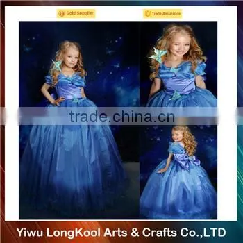2016 Wholesale luxury girls fashion princess dress chiffon cinderella dress