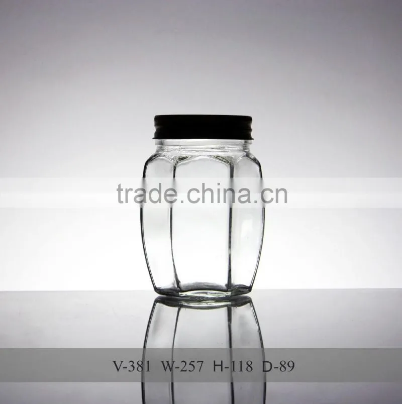 bear shape glass jars for candy with aluminium cap