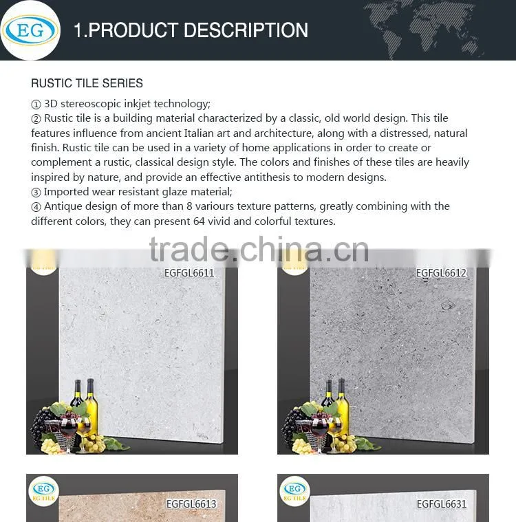 600x600mm Anti slip cheap price beige color rustic floor tile for wall and floor