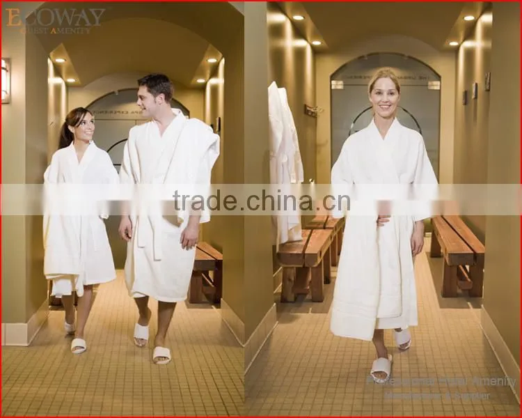 5star embroidered luxury hotel mens velour bathrobe/cotton quilted bathrobe