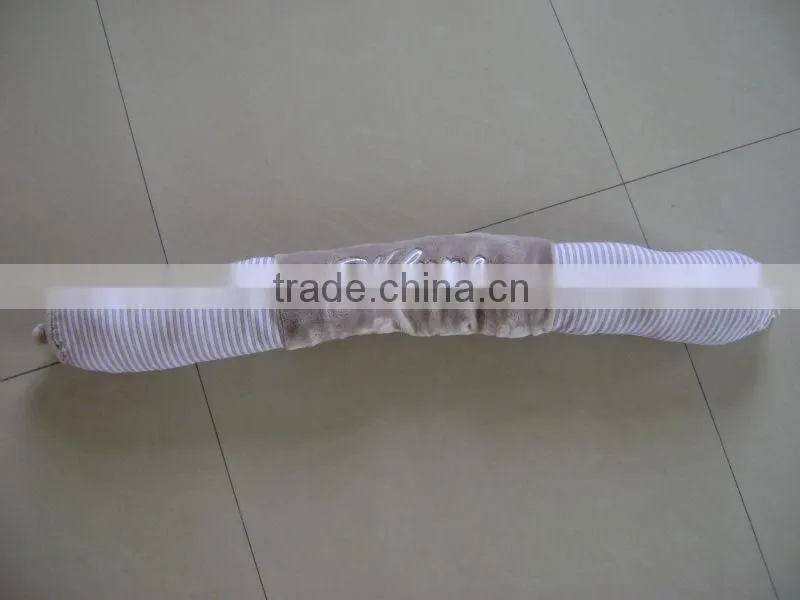 90*8cm beautiful promotional customized grey stuffed plush door stopper,door shield with embroidered "SWEET HOME" logo