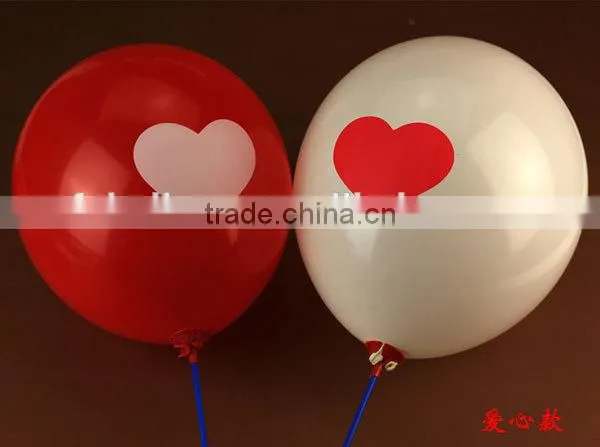 Wholesale 2014 new good quality Colourful wedding lighted Party decoration Balloons 12inch 3.2g heart printed latex balloon